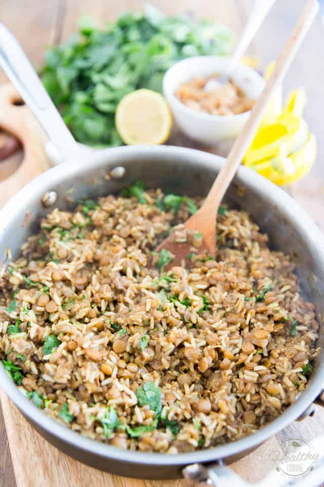 Mujadara is a super simple yet crazy comforting Lebanese dish made with lentils and rice which are slowly simmered with caramelized onions, then tossed with fresh cilantro and served topped with even more caramelized onions! Stunning on its own, or as a side! 