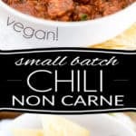 Ready in under 30 minutes, this Small Batch Vegan Chili Non Carne is perfect for those nights when you crave a comforting bowl of chili but really don't have hours to spare... plus, it tastes so crazy good, you probably won't even be able to tell the difference. Or that it doesn't contain meat, for that matter!