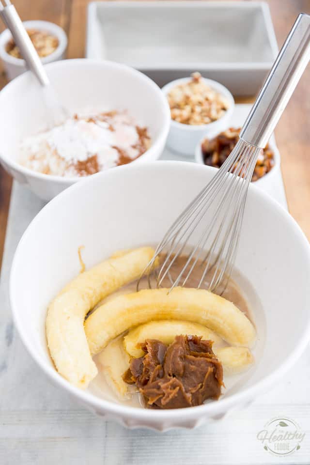 Mise en place to make banana bread