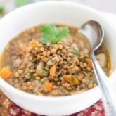 Don't settle for canned soup; homemade is so much better - and saves cans, too! Plus, this one-pot Vegan Vegetable Lentil Soup recipe is so easy to make and tastes so good, it's undoubtedly going to become a family favorite!