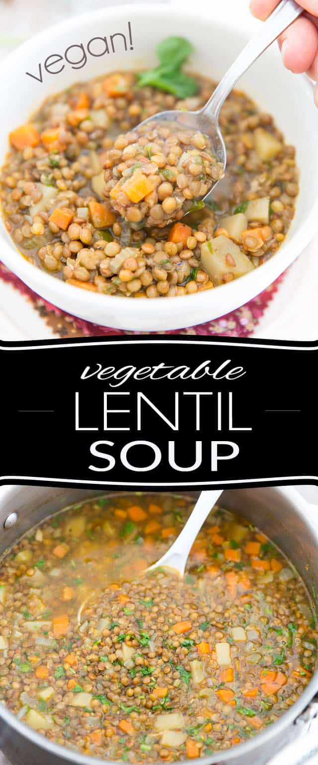 Vegan Vegetable Lentil Soup • The Healthy Foodie