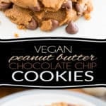 Treat yourself to one of these Vegan Peanut Butter Chocolate Chip Cookies. They're soft and tender and filled with tons of chocolate goodness submerged in subtle notes of rich and buttery peanut butter.