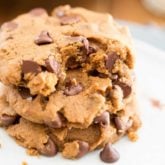 Treat yourself to one of these Vegan Peanut Butter Chocolate Chip Cookies. They're soft and tender and filled with tons of chocolate goodness submerged in subtle notes of rich and buttery peanut butter.