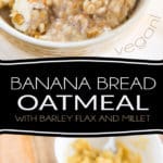 Got a few over-ripe bananas that you need to use up but don't really feel like whipping up a bread or cake? This Banana Bread Oatmeal is the perfect solution for you! Grab those bananas and turn them into a delicious, warm, creamy, wholesome and nutritious breakfast cereal.