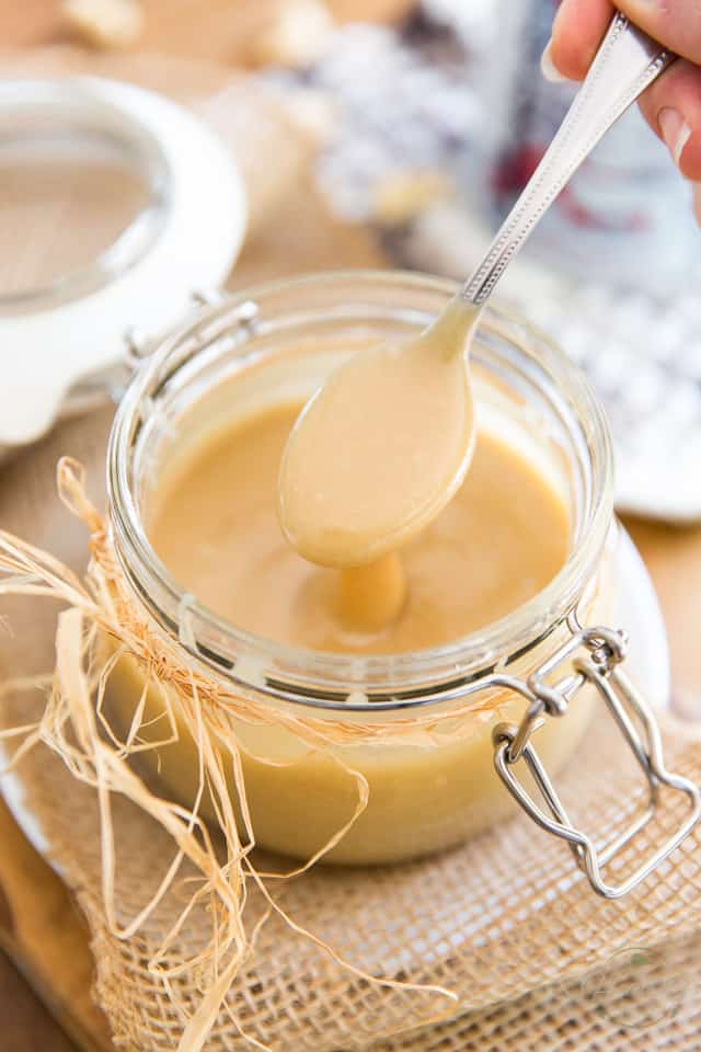 Cashew Maple Spread before setting, spooned out of jar