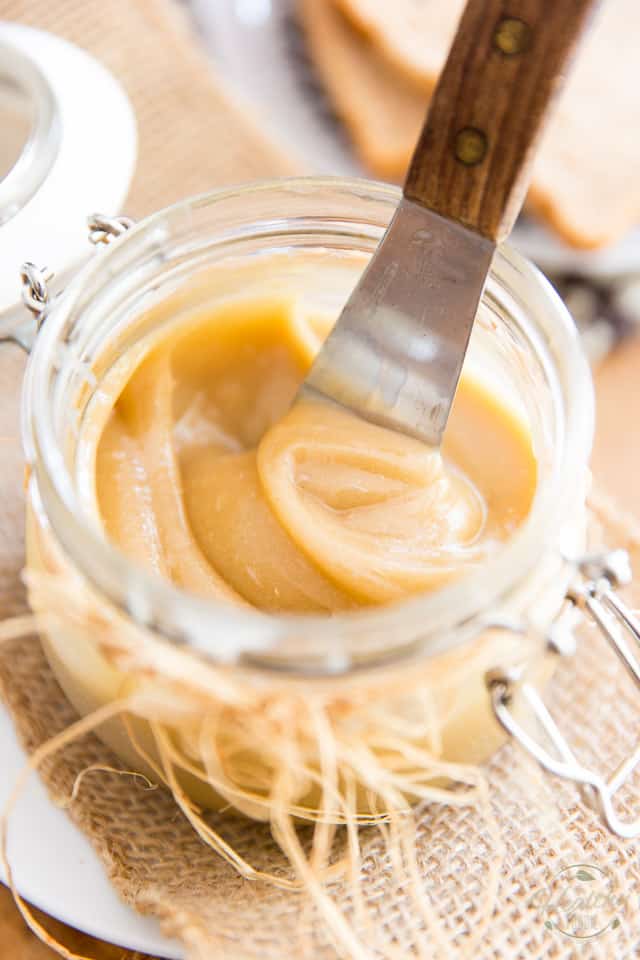 Overhead shot of Cashew Maple Spread in a jar