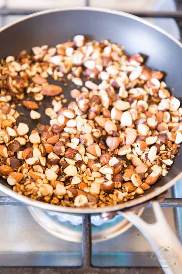 Toasting nuts in a dry pan