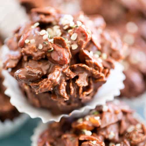 Vegan Trail Mix Chocolate Clusters • The Healthy Foodie