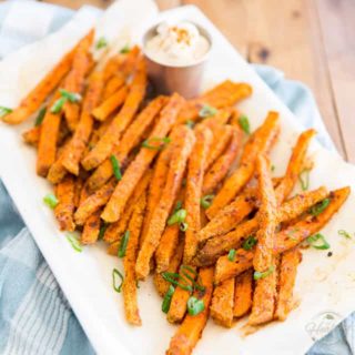 Spicy Oven Baked Sweet Potato Fries • The Healthy Foodie