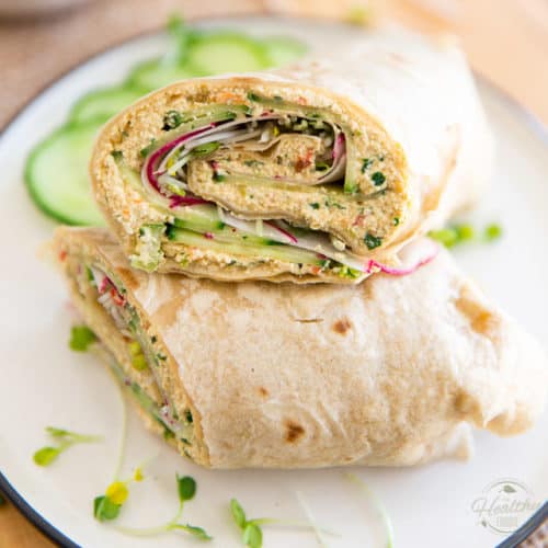 Vegan Tofu Spread Wraps - with cucumber and radishes • The Healthy Foodie