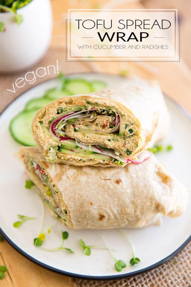 Vegan Tofu Spread Wraps - with cucumber and radishes • The Healthy Foodie