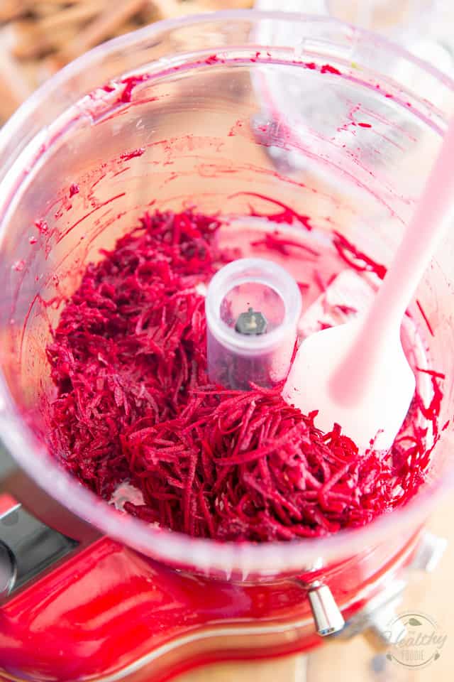 Grated Beets in food processor