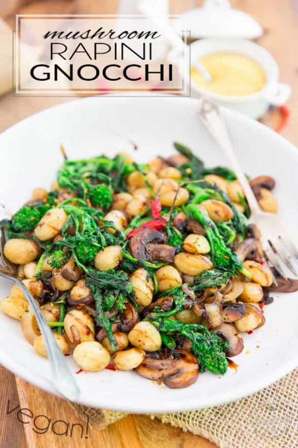 Mushroom Rapini Gnocchi • The Healthy Foodie