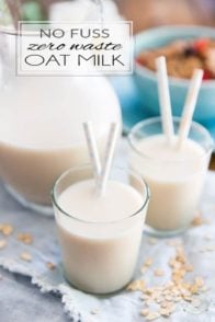 This Homemade Oat Milk requires only 2 ingredients and about 5 minutes of your time to prepare. Incredibly easy, it costs nearly nothing to make, on top of generating absolutely zero waste. It's a no fuss, no mess and no straining needed recipe. Simply put: there's nothing not to love about it!