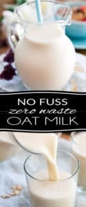 This Homemade Oat Milk requires only 2 ingredients and about 5 minutes of your time to prepare. Incredibly easy, it costs nearly nothing to make, on top of generating absolutely zero waste. It's a no fuss, no mess and no straining needed recipe. Simply put: there's nothing not to love about it!