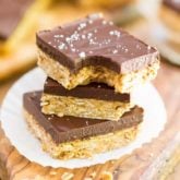Peanut Butter Oatmeal Chocolate Squares by Sonia! The Healthy Foodie | Recipe on thehealthyfoodie.com