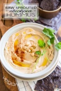 Because it uses raw, sprouted chickpeas as a base, this fluffy, creamy Raw Sprouted Chickpea Hummus is extremely nutritious - a veritable nutrition powerhouse - packed with all kinds of energy and healthful nutrients. Oh, and did I mention it's insanely tasty, too? Yeah, oh yeah...