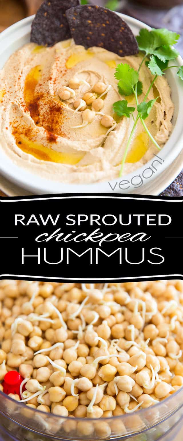 Raw Sprouted Chickpea Hummus • The Healthy Foodie