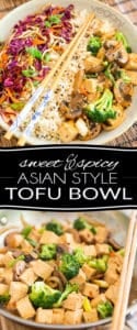 This Sweet and Spicy Asian Style Tofu Bowl is a very simple and healthy meal that's packed with so much flavor, the whole family will love it! Vegan, or not... 