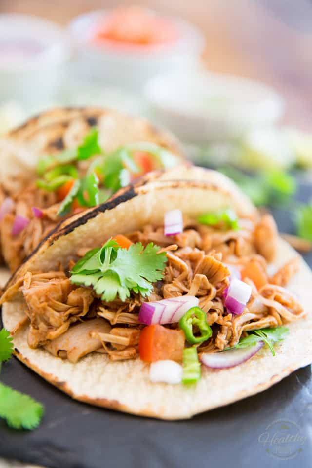 Vegan Pulled Jackfruit Tacos by Sonia! The Healthy Foodie | Recipe on thehealthyfoodie.com