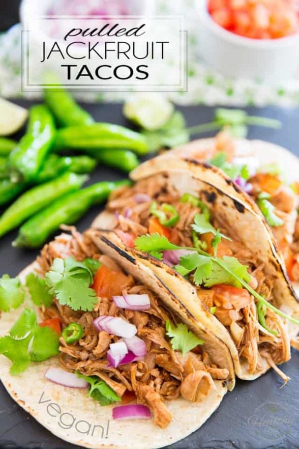 Vegan Pulled Jackfruit Tacos • The Healthy Foodie