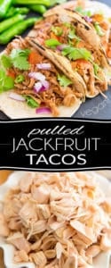 These Vegan Pulled Jackfruit Tacos are so tasty and moist and yummy and did I say tasty? You'd swear they were made with juicy pulled pork that got to cook slowly for hours, when in fact, they only take minutes to make...