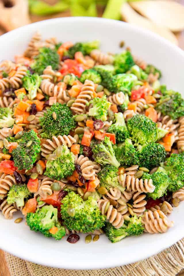 This Vegan Broccoli Pasta Salad is so incredibly tasty that no one will realize exactly how much veggies they're actually eating! It's the perfect way to get kids and picky eaters to get their daily intake!