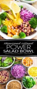 This Thousand Island Power Salad Bowl with Creamy Mango and Poppy Seed Dressing not only is a veritable nutrition powerhouse, it's also a total explosion of flavors and textures. Who ever said salads were boring?