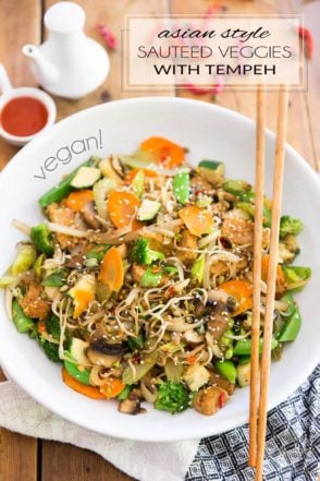 Quick and easy to make, these Asian Style Sauteed Veggies with Tempeh explode with flavor, while allowing the vegetables to truly shine and express their beautiful nature.