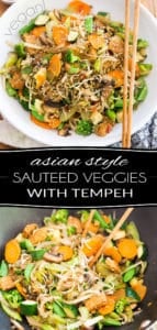 Quick and easy to make, these Asian Style Sauteed Veggies with Tempeh explode with flavor, while allowing the vegetables to truly shine and express their beautiful nature.