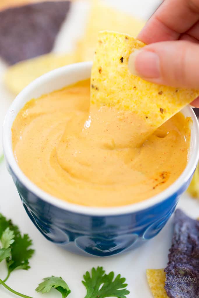 Ready in just 5 minutes, this cashew queso is an irresistibly cheesy dip that can be enjoyed not only with tortilla chips, but with just about anything Mexican... or not!