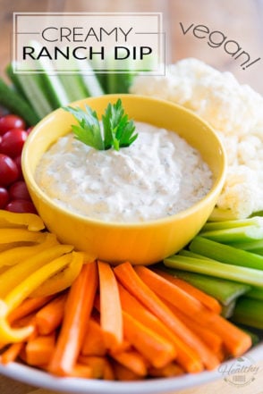 Creamy, tangy, bursting with flavor, this Vegan Creamy Ranch Dip will instantly become your fresh veggies' best friend, and the star of any party it gets invited to!