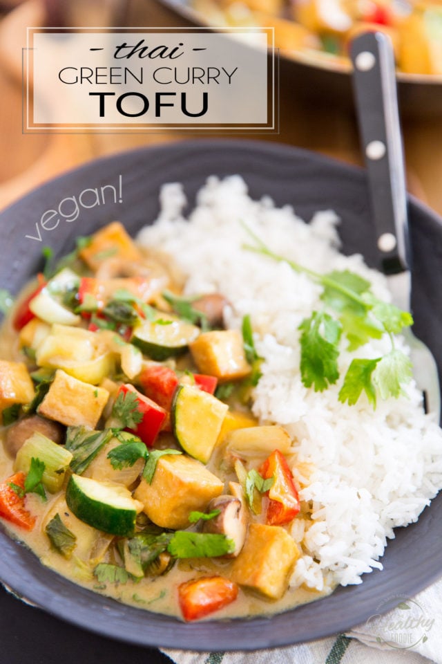 Delicious, rich, creamy, filled with all kinds of bold flavors and a little kick of heat, this Vegan Thai Green Curry Tofu is a hearty, comforting meal that's as good for your body as it is pleasing to the palate.
