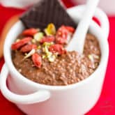 This Vegan Chocolate Chia Pudding is crazy thick and creamy and has a decadently rich and intense chocolate flavor. Yet, it's loaded with wholesome ingredients and is actually good for you!