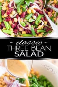 Ready in mere minutes and delicious any time of the year, this sturdy, Classic Three Bean Salad in tangy vinaigrette is the perfect make-ahead recipe for parties, potlucks, backyard barbecues or any social gatherings.
