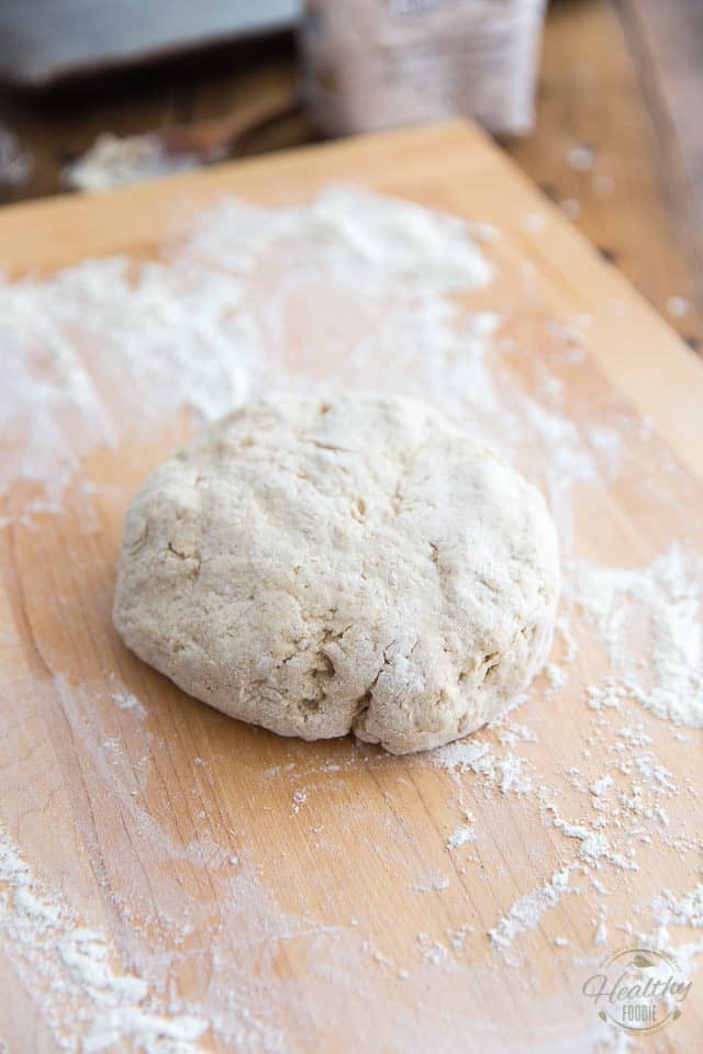 Turn the dough onto a floured work surface, dust the top with a little bit of flour