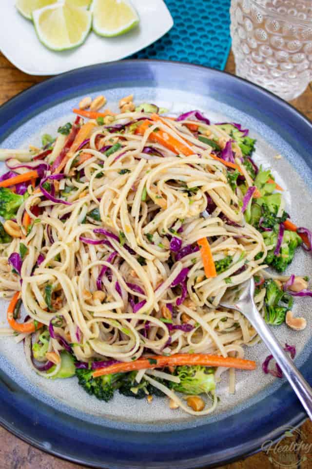 Loaded with wholesome goodness, this Warm Peanut Thai Noodle Salad is an unpretentious dish that is crazy easy to make, yet so generously tasty, it'll just as easily become a family favorite!