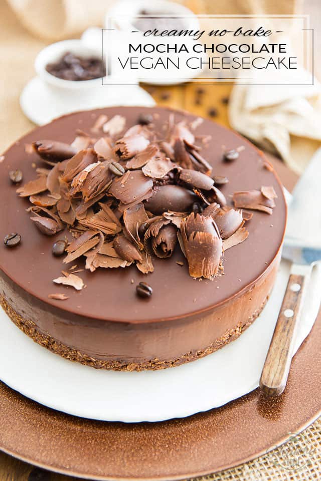 A truly heavenly dessert that contains nothing but wholesome ingredients, this sinfully creamy Mocha Chocolate Vegan Cheesecake will totally blow your mind!