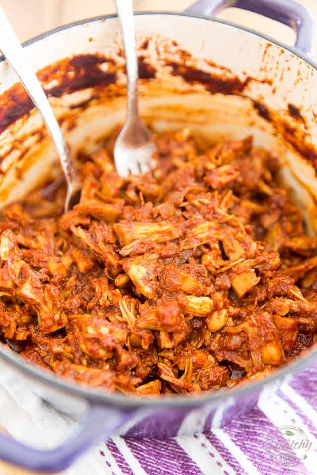 Let the jackfruit rest in the pot for about 10 minutes after taking out of the oven