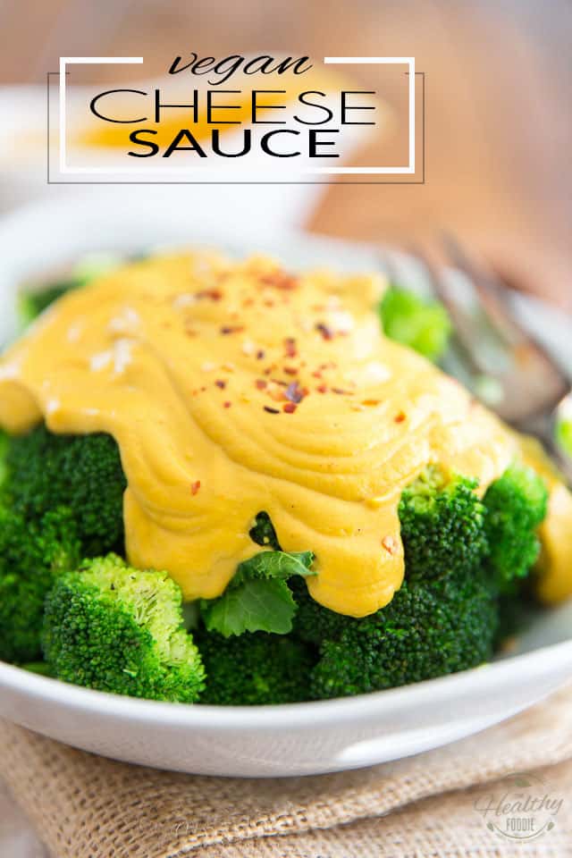 Delicious poured generously over your favorite steamed veggies, this versatile Vegan Cheese Sauce is also excellent in a Mac & Cheese and can even be used hot or cold as a dip for fresh veggies, crackers or chips. 