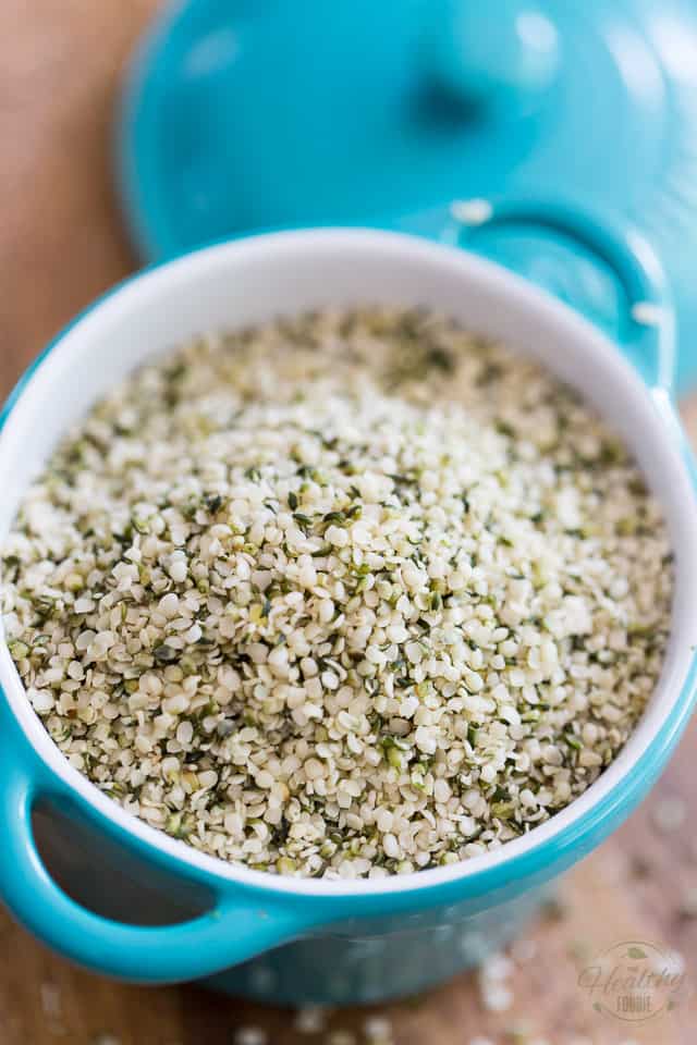Hemp Seeds in a porcelain container