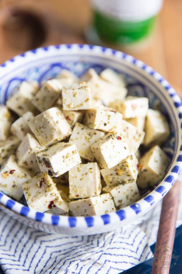Easy Vegan Tofu Feta Cheese • The Healthy Foodie